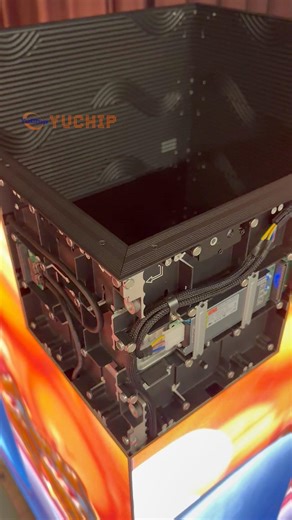 The Hidden Structure of a Corner LED Display Revealed.#yuchip #leddisplay #column #ledvideowall