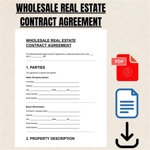 Wholesale Real Estate Contract Agreement | Assignment Template (DOC/PDF) - Etsy