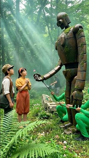 [天空の城ラピュタ] 実写版 流出映像 - ロボット兵の操演 & 飛行石のワイヤーアクション (Leaked Set Footage) #laputa #ghibli