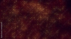 A vibrant red and gold background adorned with luminous stars shining brilliantly against a dark sky, creating a captivating and enchanting scene