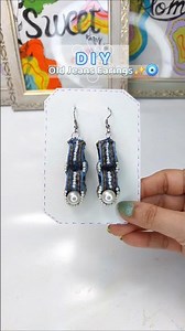 DIY Earings from Old Jeans✨️🧿#diy#earrings#craft #creative #jwellery#handmade#beads#shorts#ytshorts