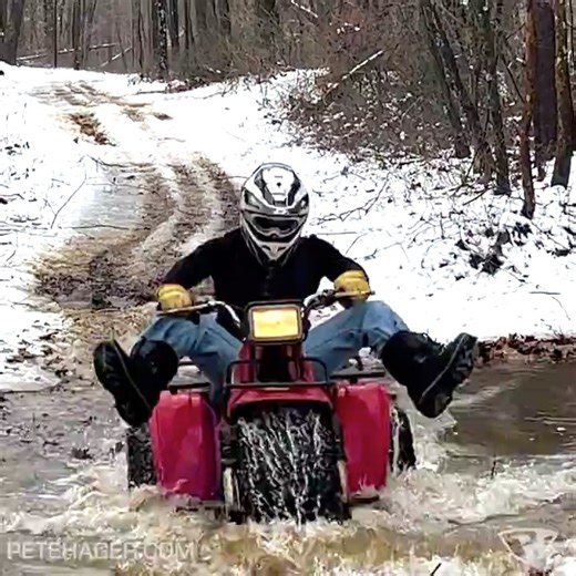Riding a Honda Big Red