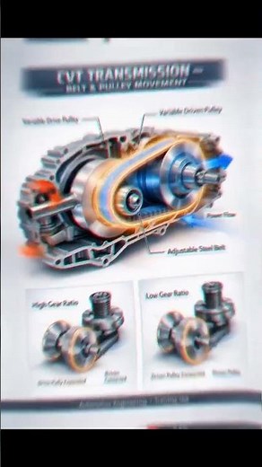 🚗 CVT Transmission – Belt and Pulley Movement #automobile #mechanic