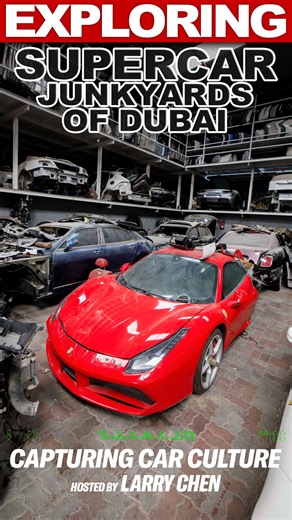 44K views · 278 reactions | The mind blowing supercar junkyards of Dubai. In the latest episode of Capturing Car Culture, Larry Chen Photo travels to Dubai, where he tours several of the infamous supercar junkyards. There, he finds wrecked McLarens, Ferraris, Bentleys, and parts that once cost up to $50,000 when new—like carbon-ceramic disc brakes. For the first time ever, he is granted full access with a camera and crew. Watch now: https://bit.ly/4d7aXtY | Hagerty | Facebook