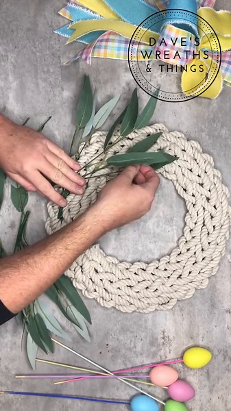 DIY Braided Cotton Rope Easter Wreath Ideas