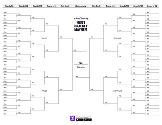 March Madness: Printable bracket for men's and women's 2025 NCAA basketball tournaments