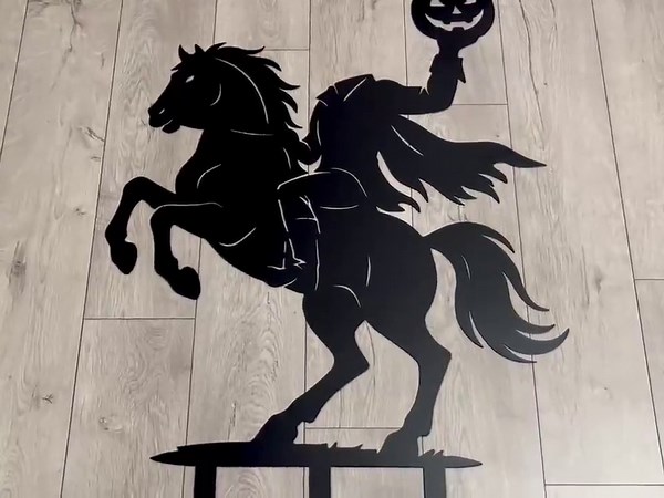 Metal Headless Horseman Garden Stake, Halloween Yard Decor - Etsy