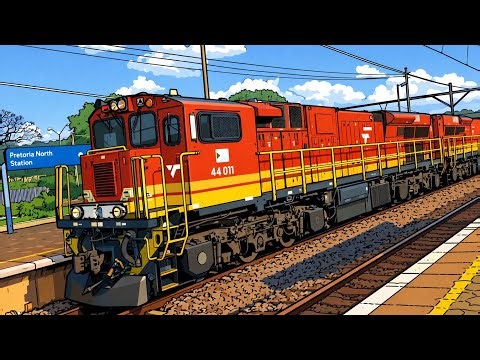 Transnet Class 44 GEVO12s Using Dynamic Brakes Down Pretoria North