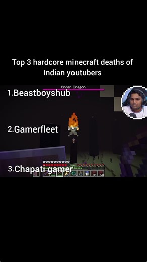 Top 3 hardcore minecraft deaths of indian youtubers #shorts #indiangamers #top3