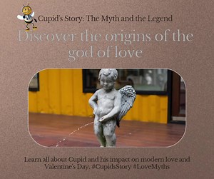 ✨ Meet Cupid, the Roman god of love! Also called Amor, he's all about love in every way, kind of like the Greek god Eros. Cupid is special because he's the son of Mercury, who's super fast and carries messages for the gods, and Venus, the goddess of love. Imagine him as a little kid with wings, flying around with a bow and arrows. When he shoots his arrows, people fall madly in love! 🏹💓Cupid sometimes wears armor like Mars, the war god, which might seem odd. But it's a cool way to show that lo