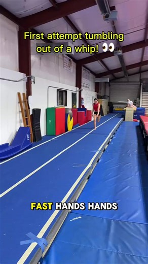 Her first time trying to tumble out of a whip! #apextumbling #gymnastics #powertumbling #youthgymnastics #texas #pilotpoint