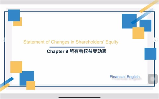 Chapter 9 Statement of Changes in Shareholders’ Equity 所有者权益变动表