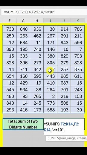 Excel Trick Sum Only 2 Digit Numbers in Excel | Excel Shorts #excel #exceltips #exceltricks