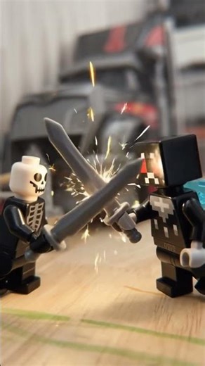 LEGO Skelett vs Minecraft Figur – Epischer Schwertkampf! ⚔️🔥