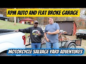 Exploring a motorcycle salvage yard with Flat broke Garage. #motorcycle