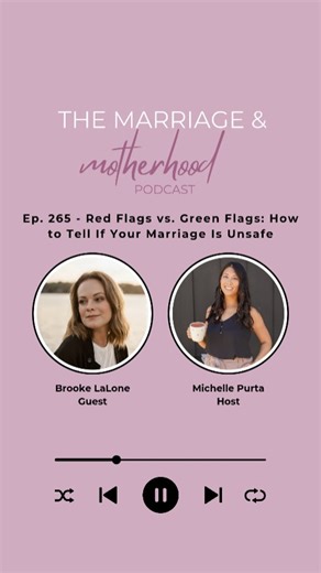 Michelle » Marriage Coach on Instagram: "Trigger warning: this episode discussed DV. Nothing graphic is shared, but listener discretion advised. Domestic violence doesn't always leave bruises. In this episode, I am joined by @reclaimwithbrooke to discuss different ways DV can show up in your marriage and what are red flags and what are green flags. The full episode is now streaming on Apple Podcasts and Spotify."