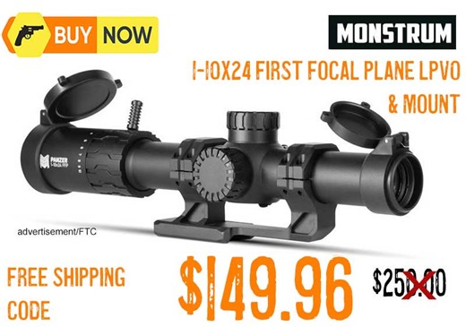 Monstrum Panzer 1-10×24 First Focal Plane LPVO Scope Package $149.96 FREE S&H