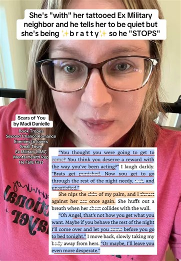 She's being bratty so he teaches her a lesson! Scars of You by Madi Danielle #enemiestolovers #secondchanceromance #bookscenes #BookTok #romancebookrecommendations A D New Book, Small town, Boy Obsessed, Ex Military MMC, Mental Health Rep, Neighbors , Kindle Unlimited Romance, Banter, BookTok