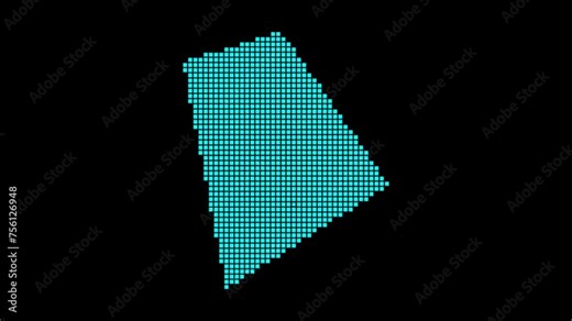 Rhode Island digital map. Map of Rhode Island in dotted style. Shape of the US state filled with rectangles. Radiant video. Stock Video