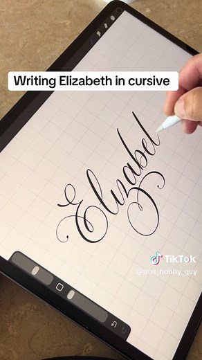 Elizabeth in cursive #lettering #calligraphy #cursive #fyp #handwriting