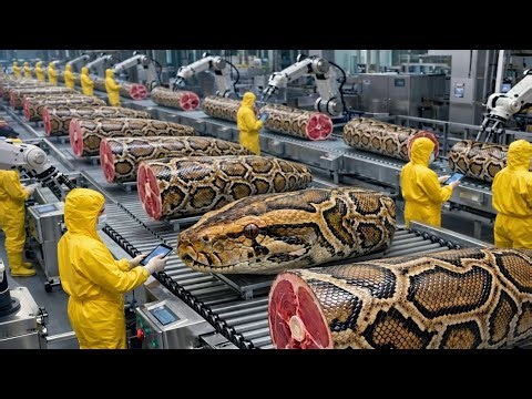 Inside the Modern Python Meat Factory: The Incredible Process You've Never Seen (Full Process)