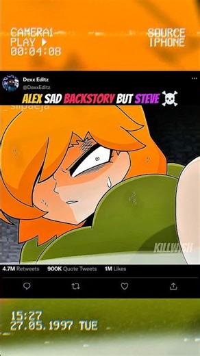 Alex sad backstory 🥺#minecraft #edit #steve #shorts