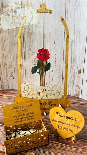 Beauty and the Beast Wedding Guest Book Alternative: Rose Drop Box - Etsy