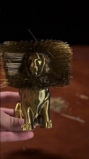 3D Printed Hairy Lion with Flashforge AD5X! Design by: _primoz_ (Thingiverse) #3dprint