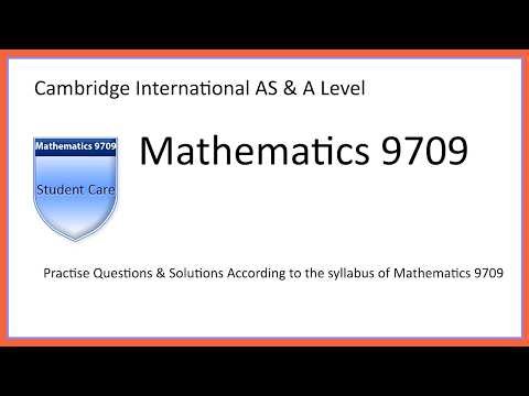 Lets Learn Cambridge International AS & A Level Math 9709 according to the Syllabus May/June 2026
