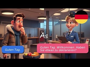 5 simple dialogues in German A1 A2 At customs