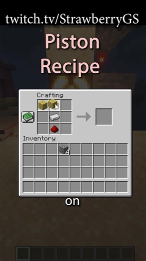 Minecraft Piston Crafting Recipe #Minecraft #CraftingRecipe #Redstone | Streaming 4