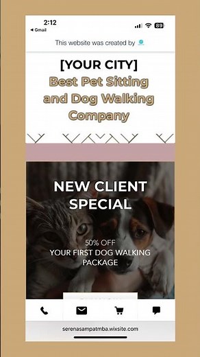 Wix Website Template - Dog Walker or Pet Sitting Company