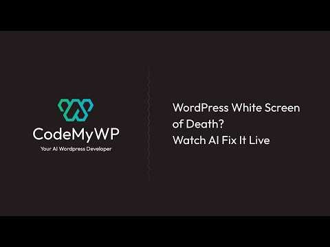 WordPress White Screen of Death? Watch AI Fix It Live