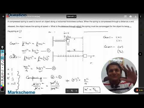 A compressed spring is used to launch an object along a horizontal frictionless surface.
