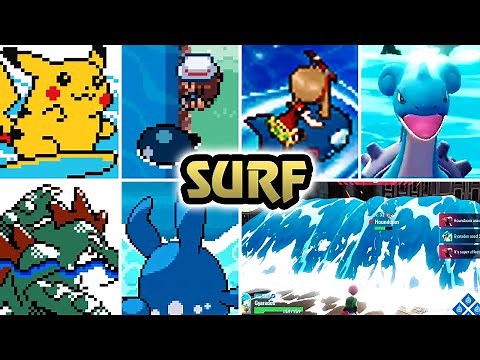 Evolution of Using Surf in Pokémon (Until Z-A)