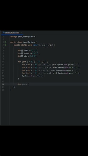 Heart Shape Using Stars in Java❤️ | Pattern Printing Program #java #btech #coding #programming