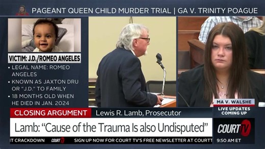 43K views · 288 reactions | Lewis R. Lamb presents the State's closing in Trinity Poague's murder trial saying, 'the cause of this child's death was massive head trauma.' | COURT TV | Facebook