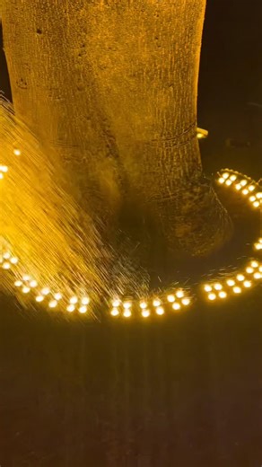 Embrace the tree, and let's enjoy the beautiful scenery together.#ledlights #treelights#solarlights