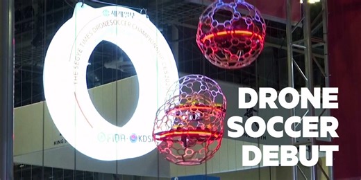 Tech meets sports as 'drone soccer' makes its debut in Las Vegas