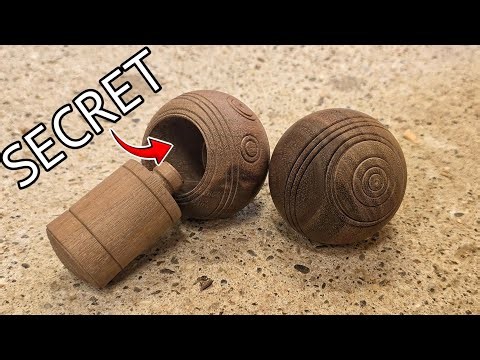 Woodturning Walnut Puzzle Sphere Box