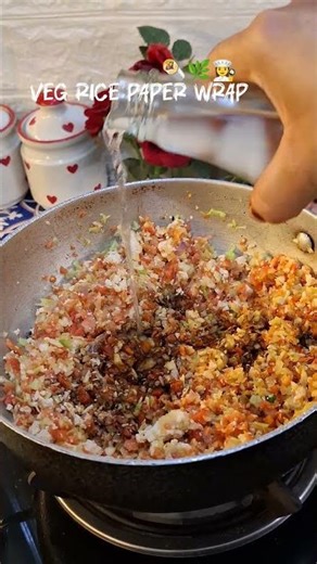 Rice paper wrap 🌯🌿👩‍🍳#vegetables #ricepaper #delicious #recipe #healthy #easyrecipe #musttry