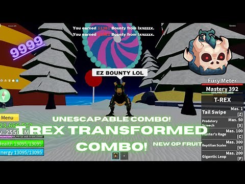 TRANSFORMED T REX COMBO! (OP COMBO!) | Blox Fruits