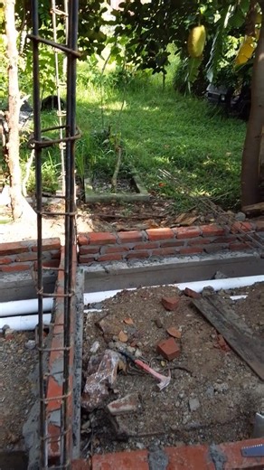 Tie Column Installation | Practical Column for Brick Walls #build #shorts