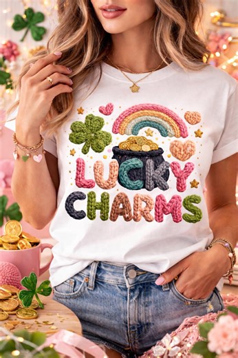 Lucky Charm PNG Lucky Charms Png St Patricks Day Png Coquette Png Crochet Png Shamrock Png Irish Png Sublimation Png - Etsy