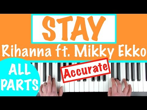 How to play STAY - Rihanna ft. Mikky Ekko Piano Chords Tutorial