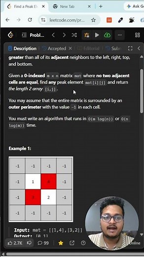 Leetcode 1901 - Peak Element II | Binary Search
