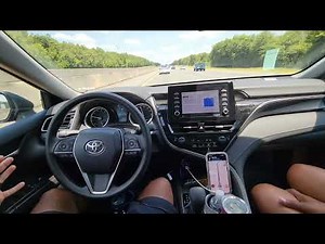 Toyota Camry Drives Itself with Safety Sense - Adaptive Cruise Lane Tracing Centering Distance Alert