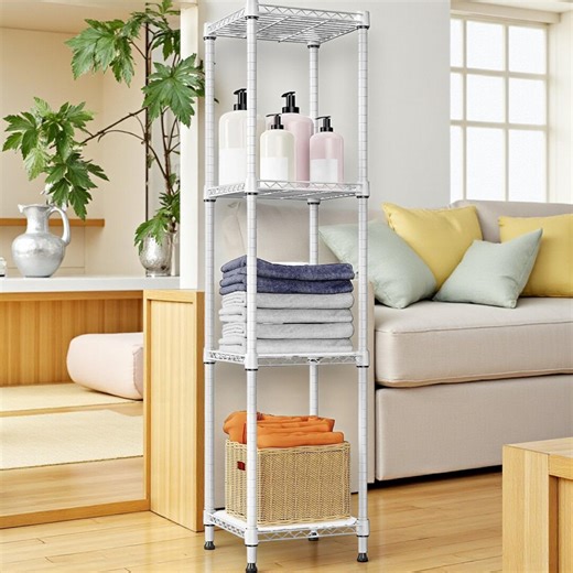 Metal 4-tier Wire Rack, Adjustable Pantry Shelving Unit 12"x12"x47", White Storage Shelf - Etsy