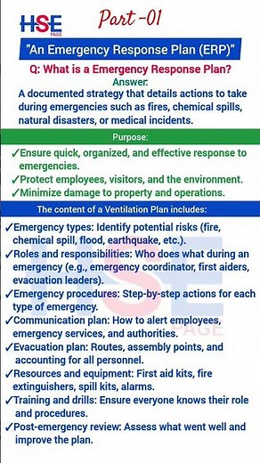 What is an Emergency Response Plan In Safety | ERP Steps | Safety Interview | NEBOSH | #HSEpage HSE
