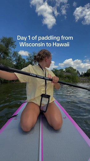Light work, i’ll see you guys in three weeks #paddleboarding #coconutwater #girls #wisconsin #iykyk